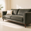 Ember sofa in deep olive grey, three-quarter view